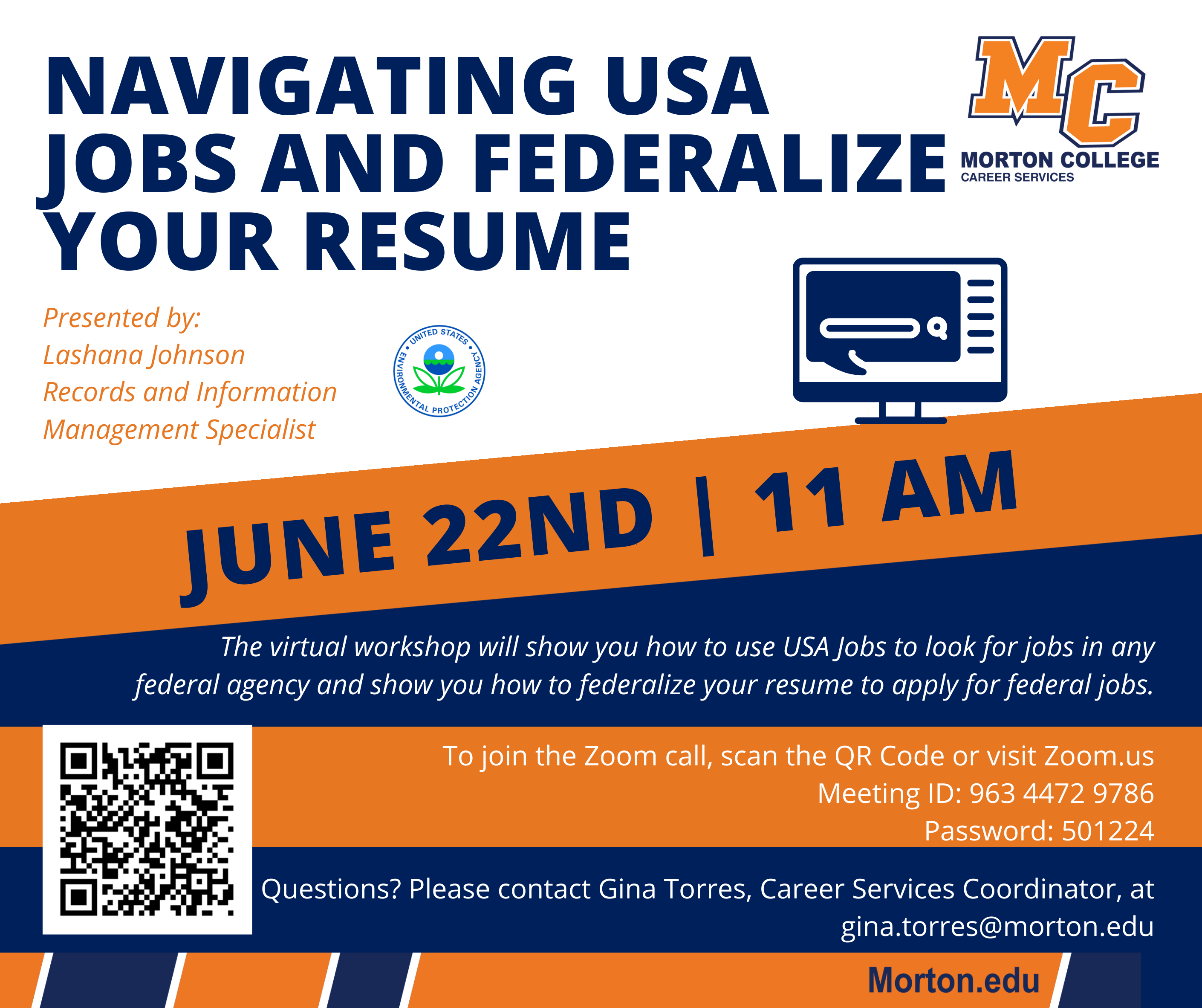 Navigating USA Jobs and Federalize Your Resume Morton College